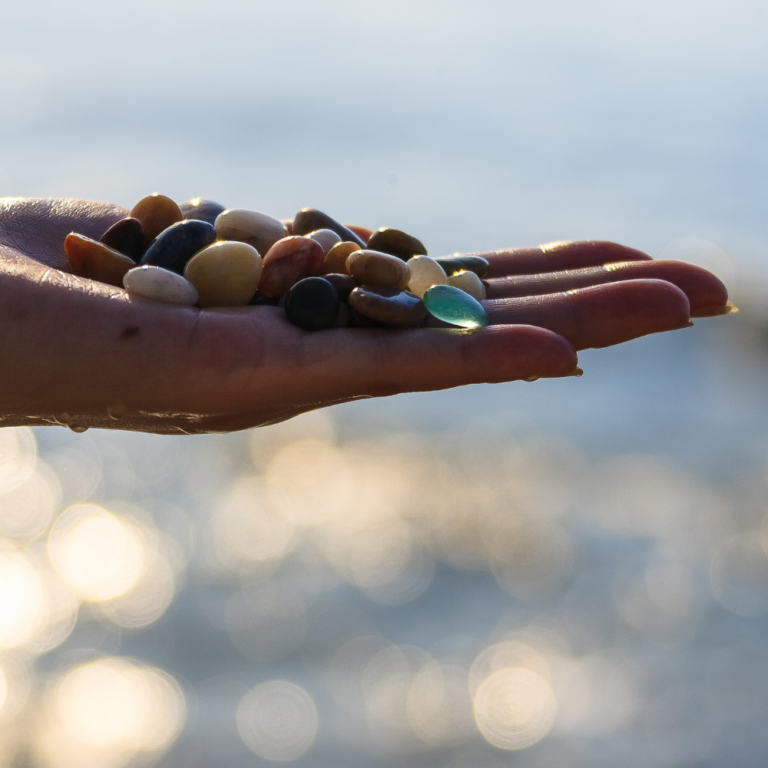 Are there specific colors of beach pebbles that are more comforting to hold?